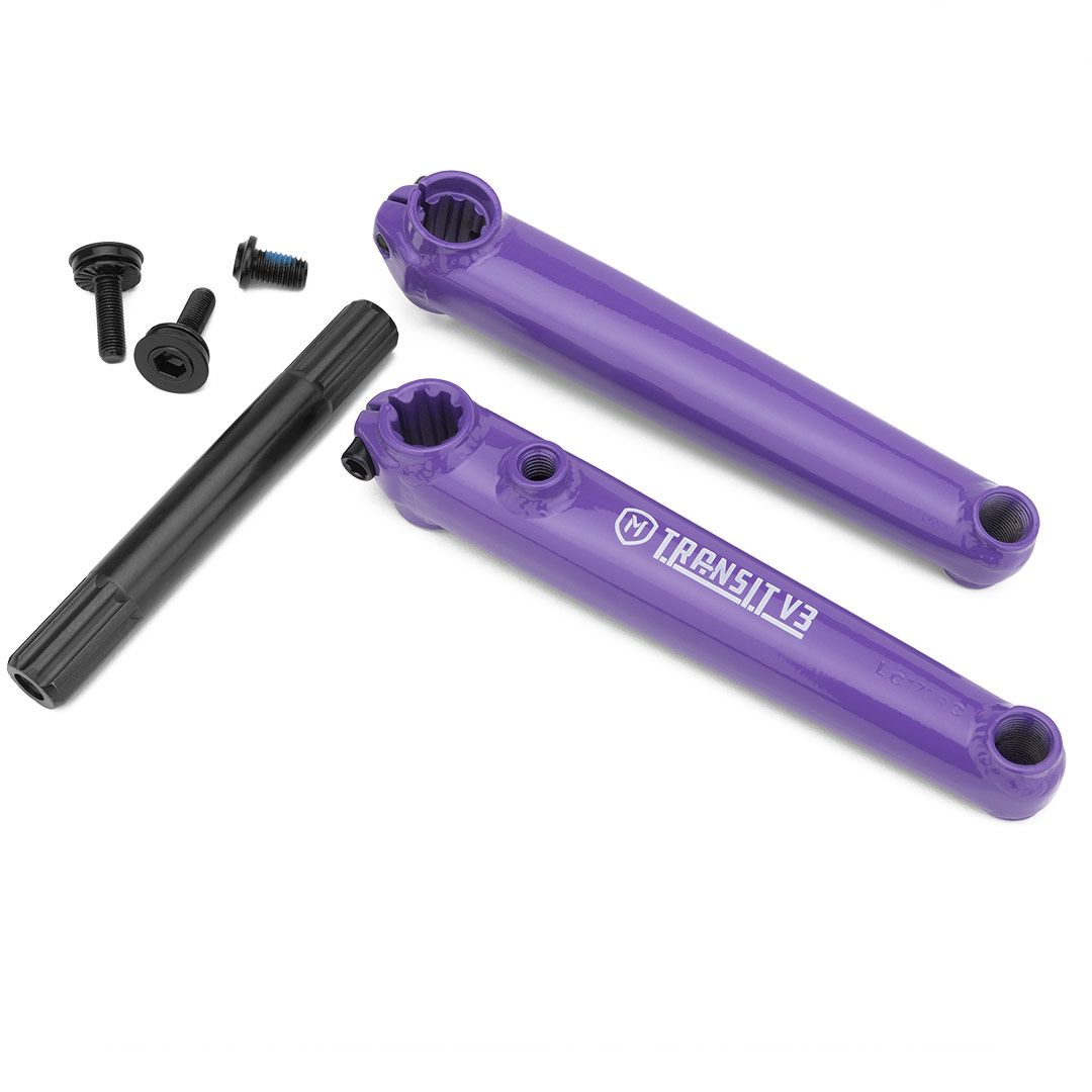 Mission Transit V3 3-Piece BMX crank - 170mm - Purple