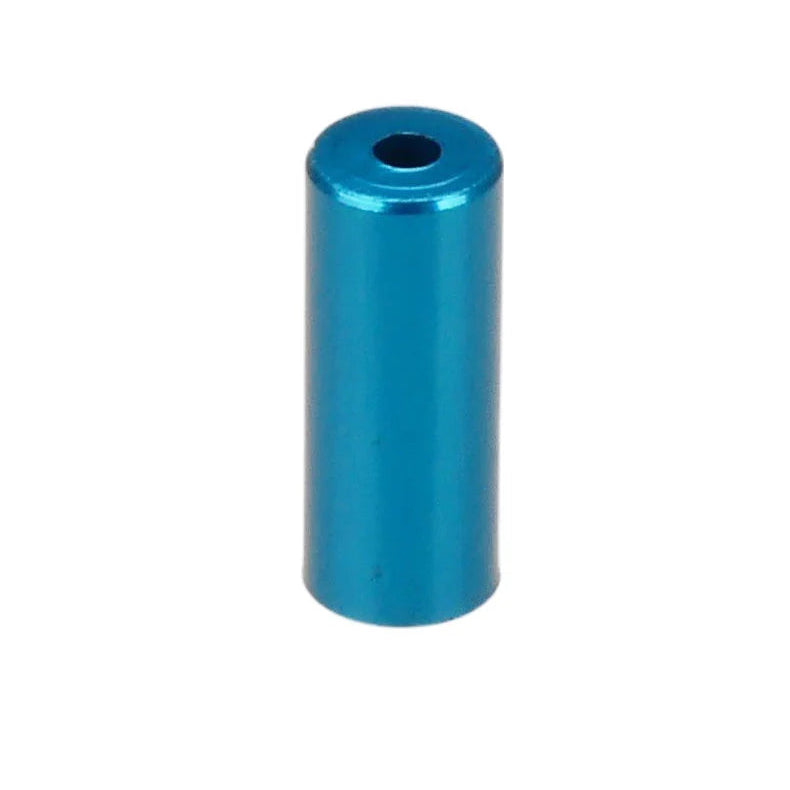 Blue cylindrical metal object on a white background