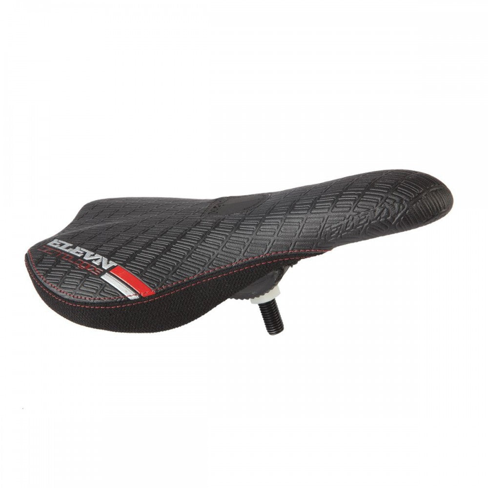 Elevn Full Logo Padded Pivotal BMX Seat - Black & Red