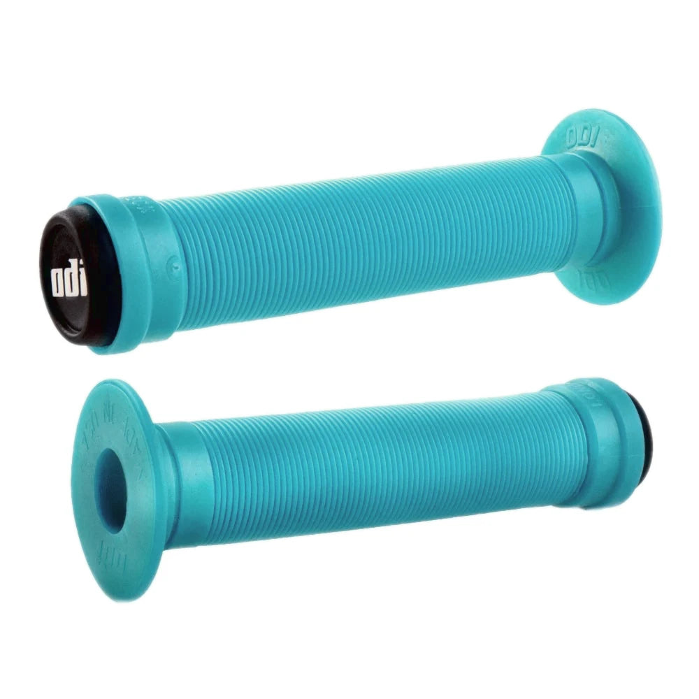 ODI Longneck BMX Grips Flanged 143mm Aqua Blue USA Made BMXGuru C W Cycle