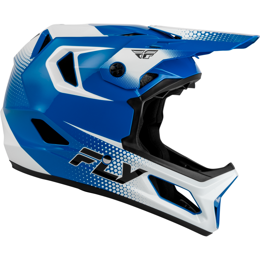 Fly Rayce Full Face BMX / DH Helmet - sz Youth L - Blue/White/Black