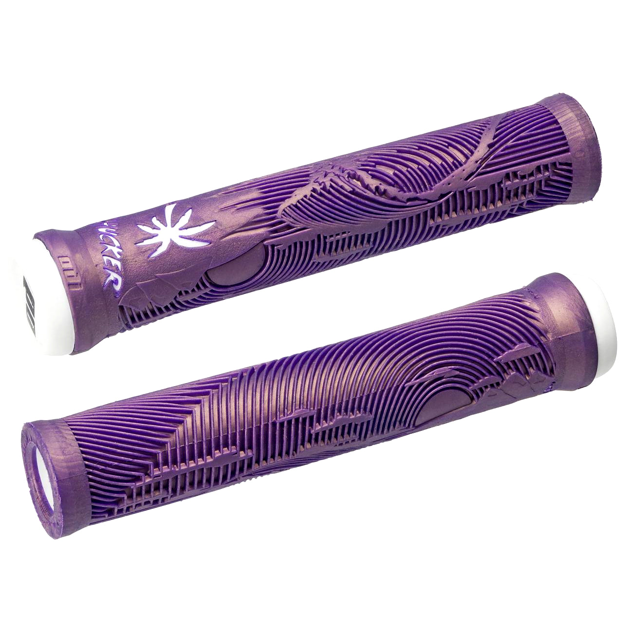 ODI "Hucker" Signature Flangeless BMX Grips - Iridescent Purple - USA Made