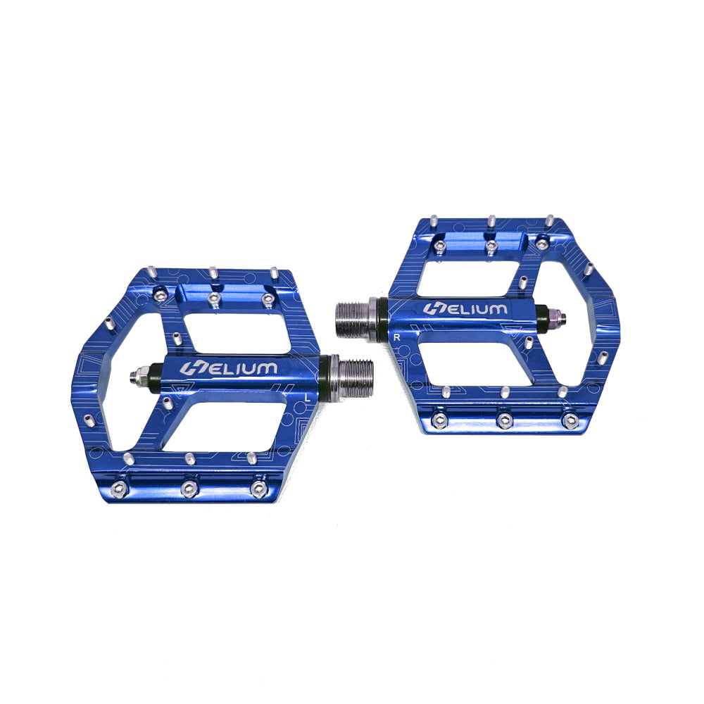 Helium Aluminum Jr BMX Platform Pedals - Sealed - 9/16" - Blue