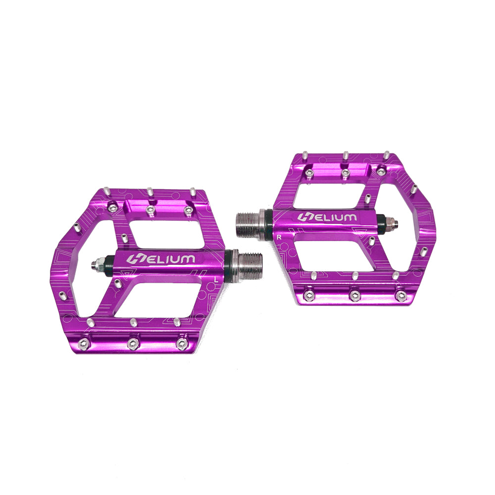 Helium Aluminum Jr BMX Platform Pedals - Sealed - 9/16" - Purple