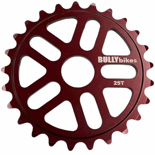 Bully 25t BMX Sprocket Chainwheel - Dark Red - USA Made
