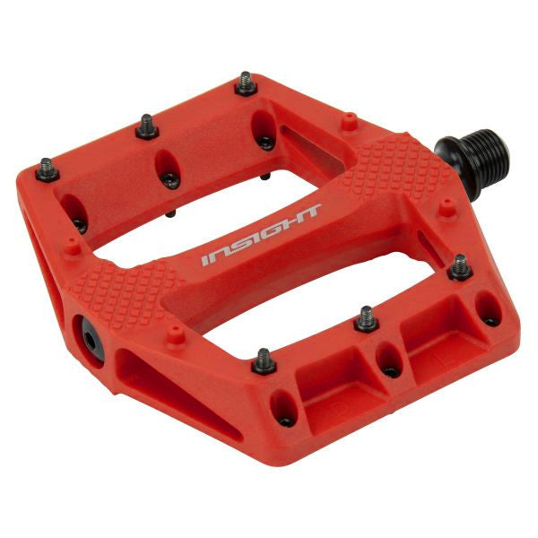 Insight DU Thermoplastic Pro BMX Platform Pedals - 9/16" - Red