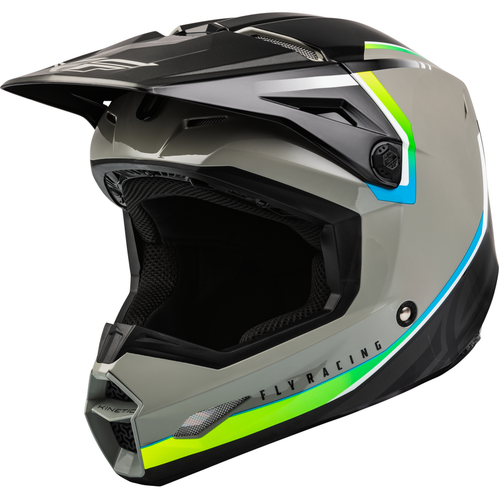 Fly Kinetic Vision Full Face BMX/MX/DH Helmet - DOT - sz Adult Large - Gray/Black