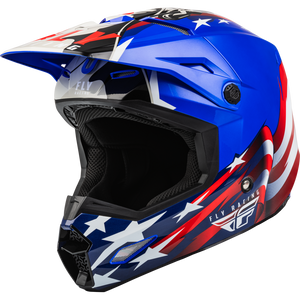 Fly Kinetic Patriot Full Face BMX/MX/DH Helmet - DOT - sz Adult X-Large - Red/White/Blue