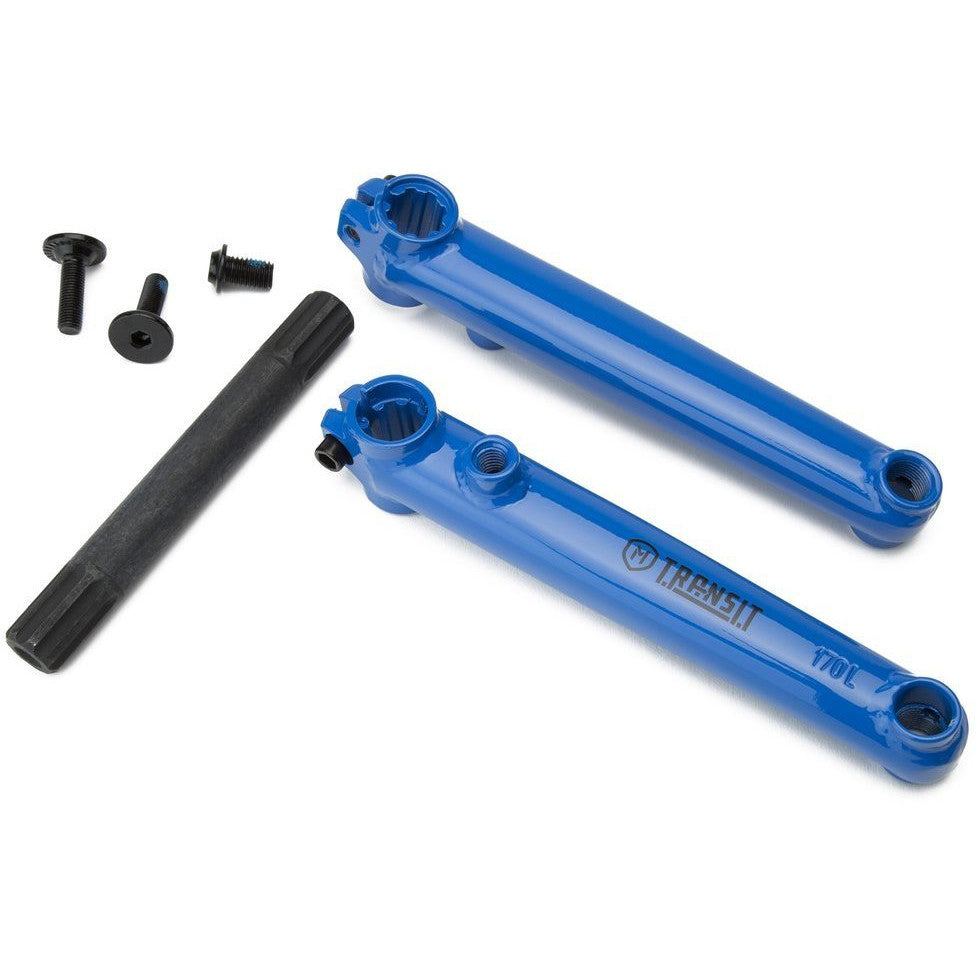 Mission Transit V2 3 Piece BMX crank 170mm Blue