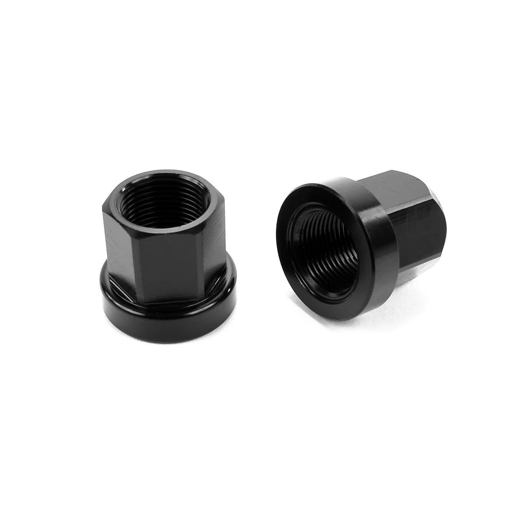 Mission 14mm x 1 Aluminum Axle Nuts -  Set of 2 - Black