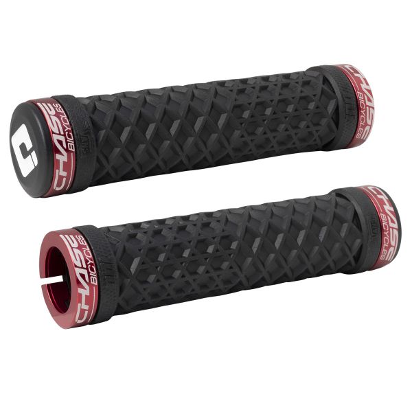 ODI Vans / Chase Lock-On BMX Grips - Black w/ Red Clamps - USA Made