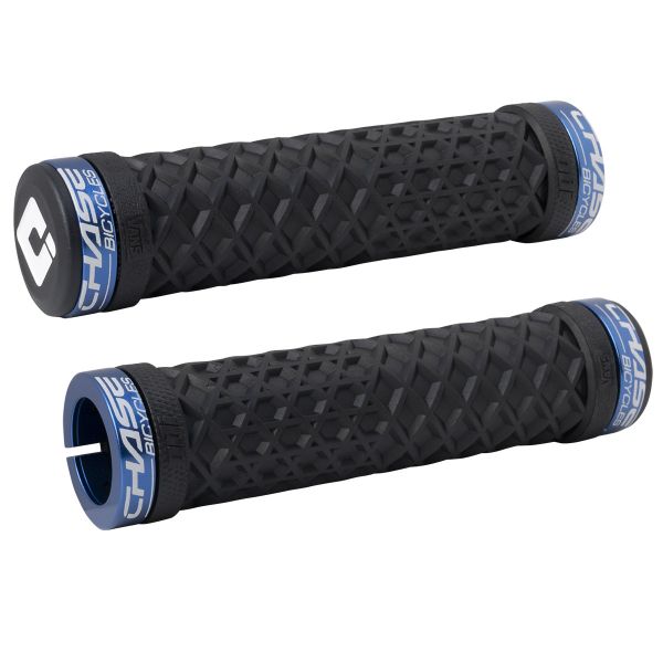 ODI Vans / Chase Lock-On BMX Grips - Black w/ Blue Clamps - USA Made