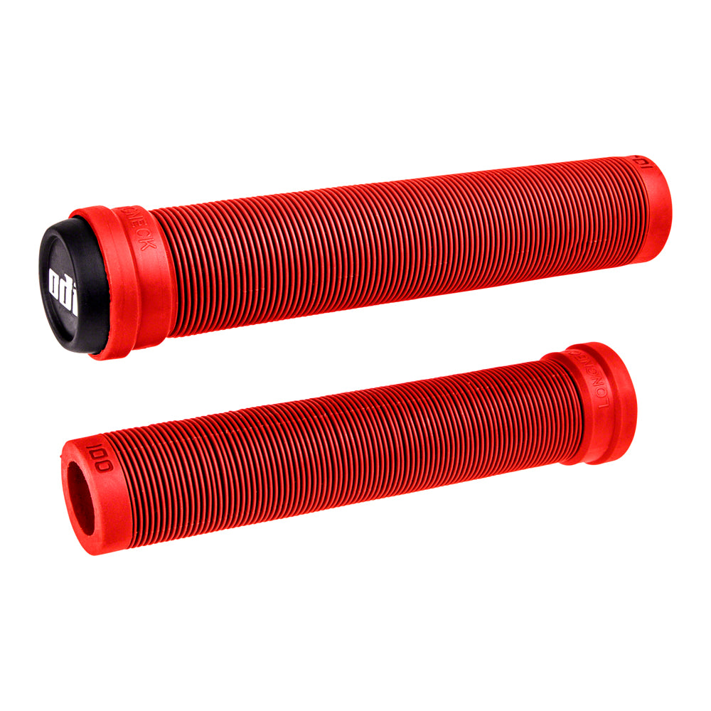 ODI Longneck SLX Flangeless BMX Grips - 160mm - Bright Red - USA Made
