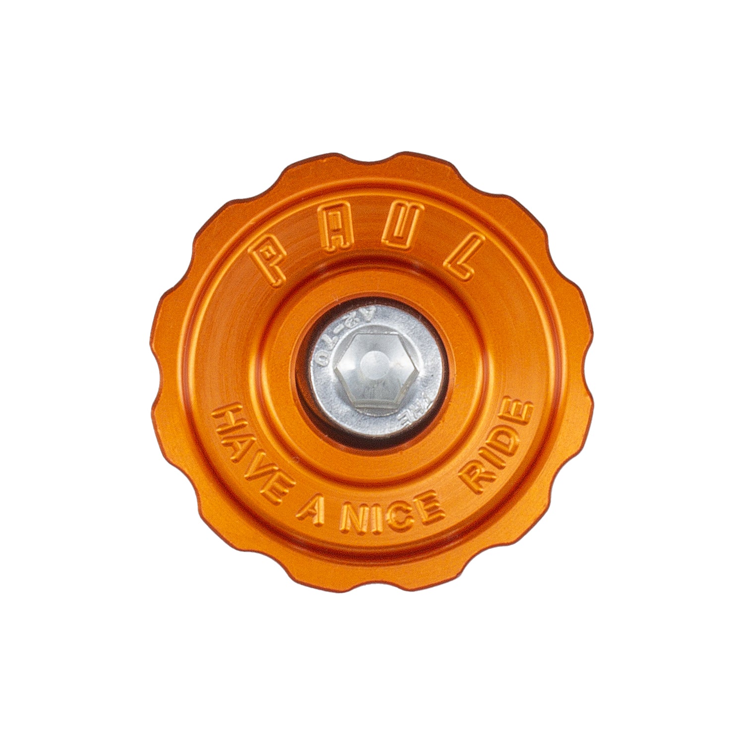 Paul Components Aluminum Top Cap for 1-1/8" Stems - Orange - Made in the USA