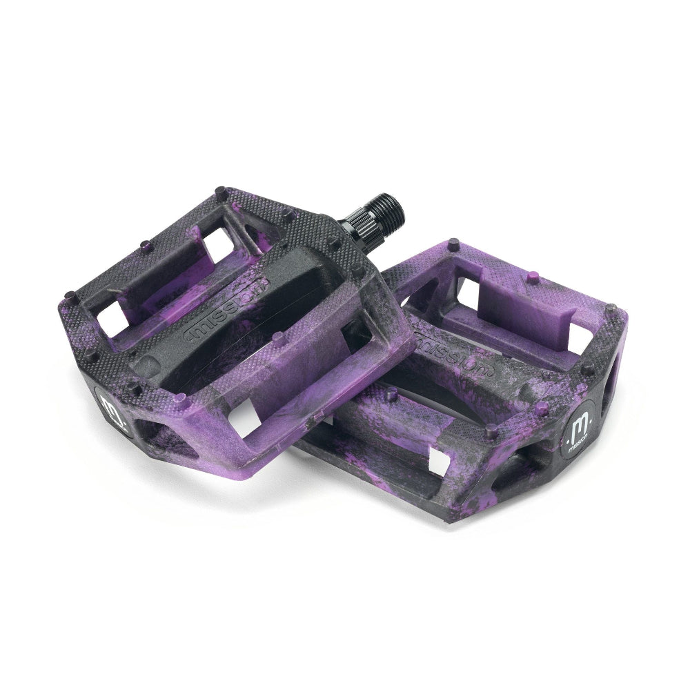 Mission BMX Impulse PC Platform Pedals - 9/16" - Black & Purple