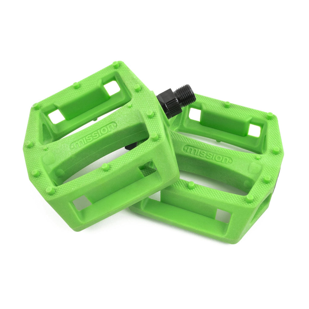 Mission BMX Impulse PC Platform Pedals - 9/16" - Kelly Green
