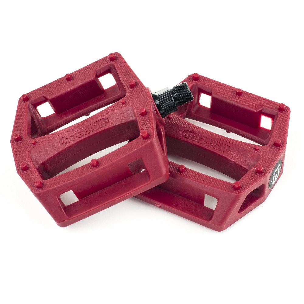 Mission BMX Impulse PC Platform Pedals - 9/16" - Red
