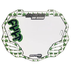 Cult BMX Race Number Plate - Green & White 