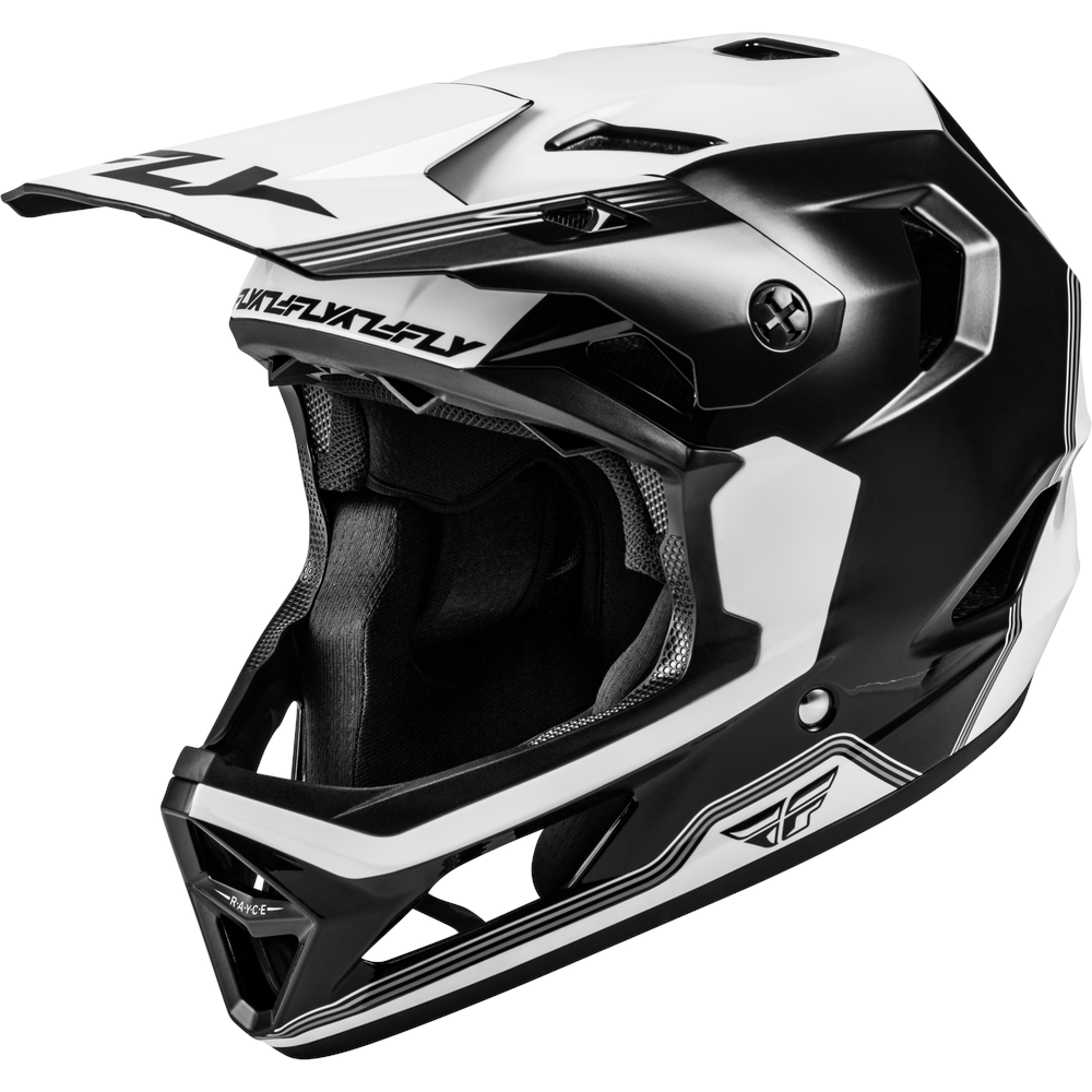 bmx motorcycle helmet Fly Rayce Full Face BMX / DH Helmet - sz Youth L - Black & White