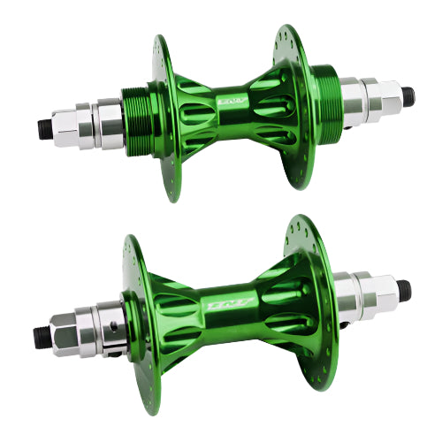 TNT Revolver Sealed BMX Flip/Flop Freewheel Hubset - 36h - 3/8" axles - Green