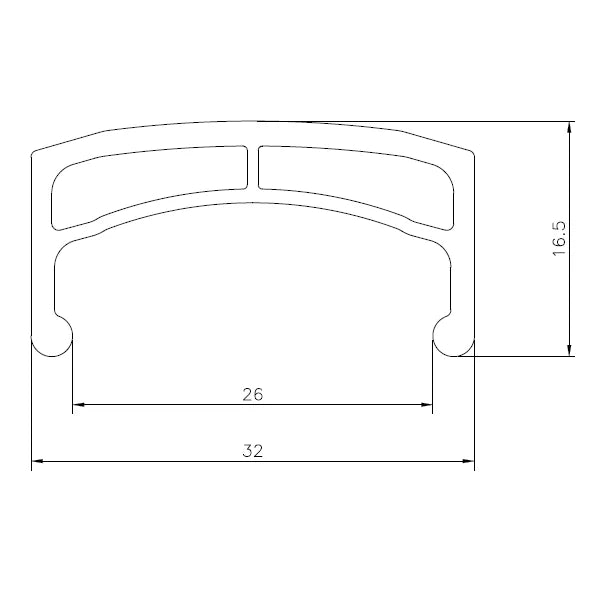 Technical drawing of a mechanical component with dimensions