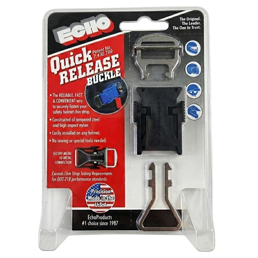 Echo Quick Release Helmet Buckle - Black - USA Made