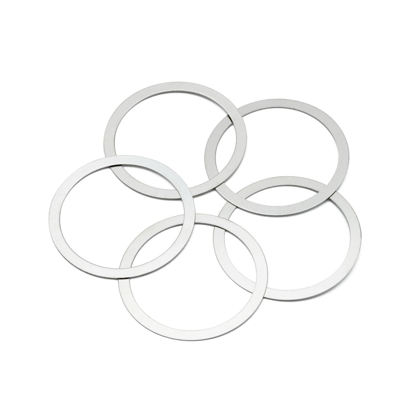 Mission Aluminum Headset Shim/Spacer 5-pc Kit - 1-1/8" - Silver