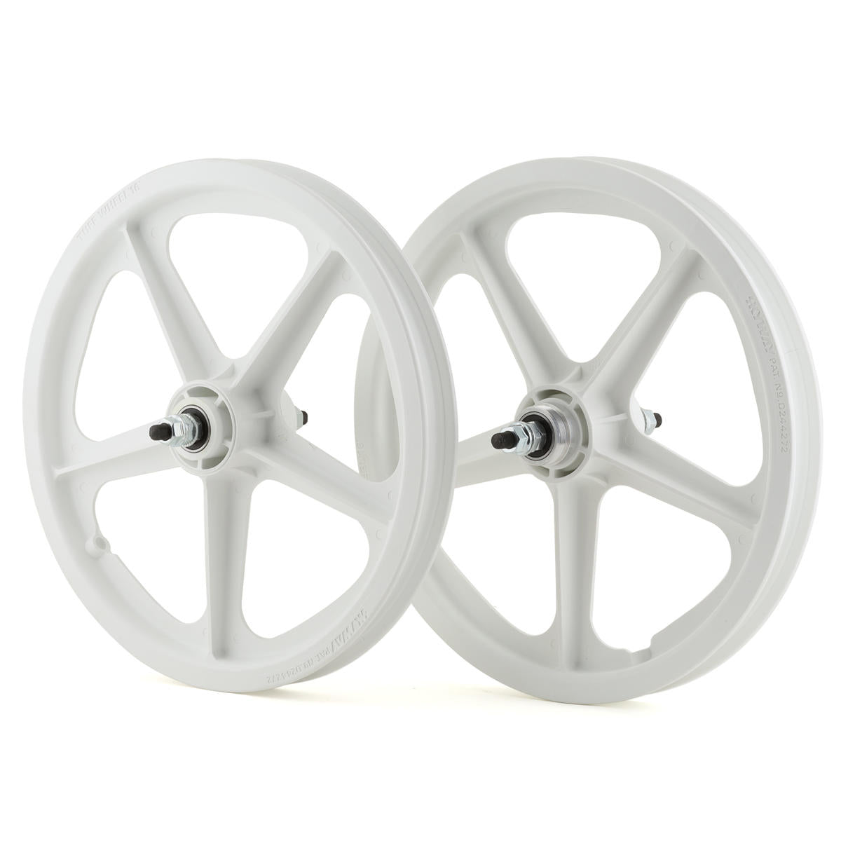16" Skyway Tuff Wheel BMX Mag Wheels - Pair - White