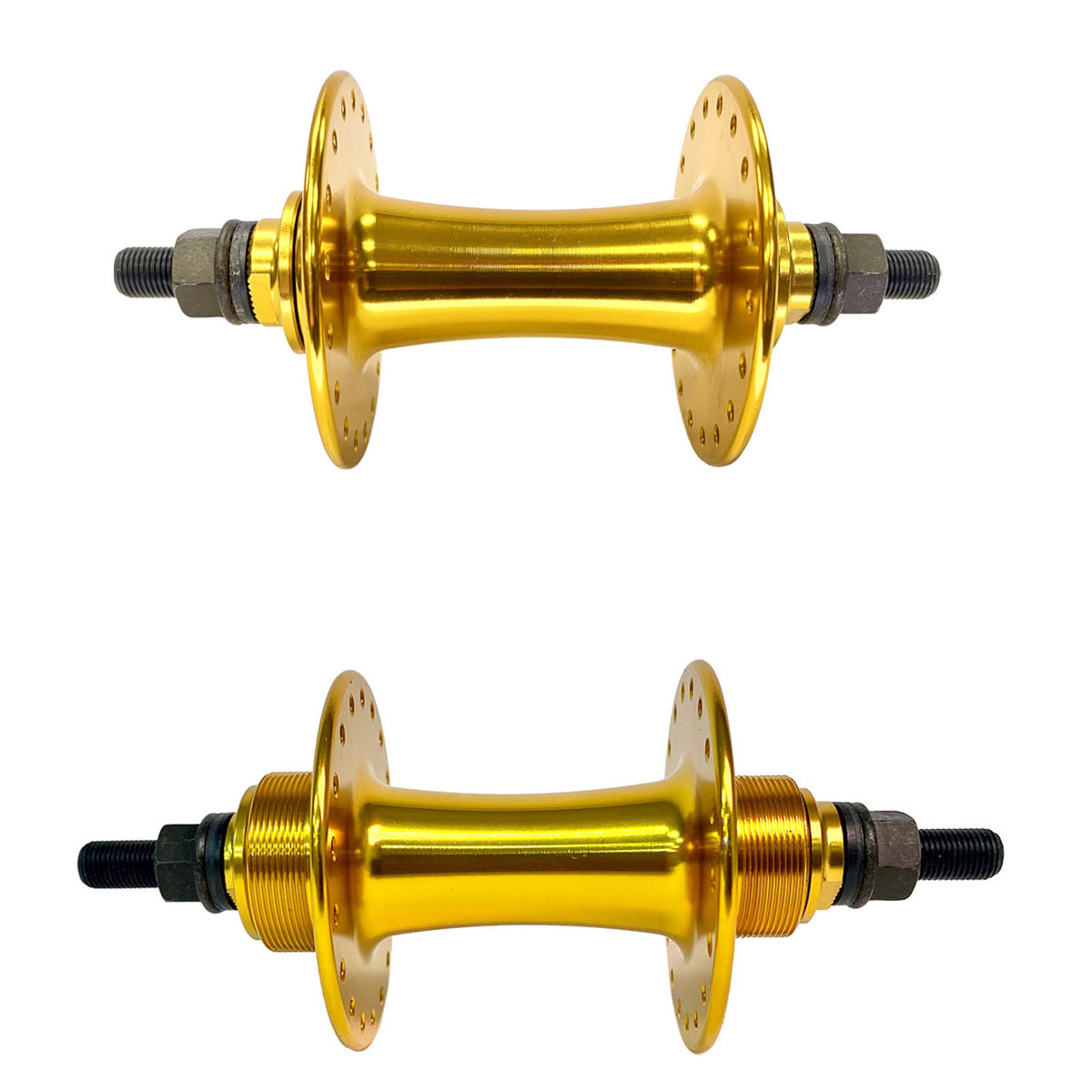 S&M/Fit Covid Cruiser Hubset - Flip-Flop - Sealed Bearing - 3/8" axles - 36H - Gold