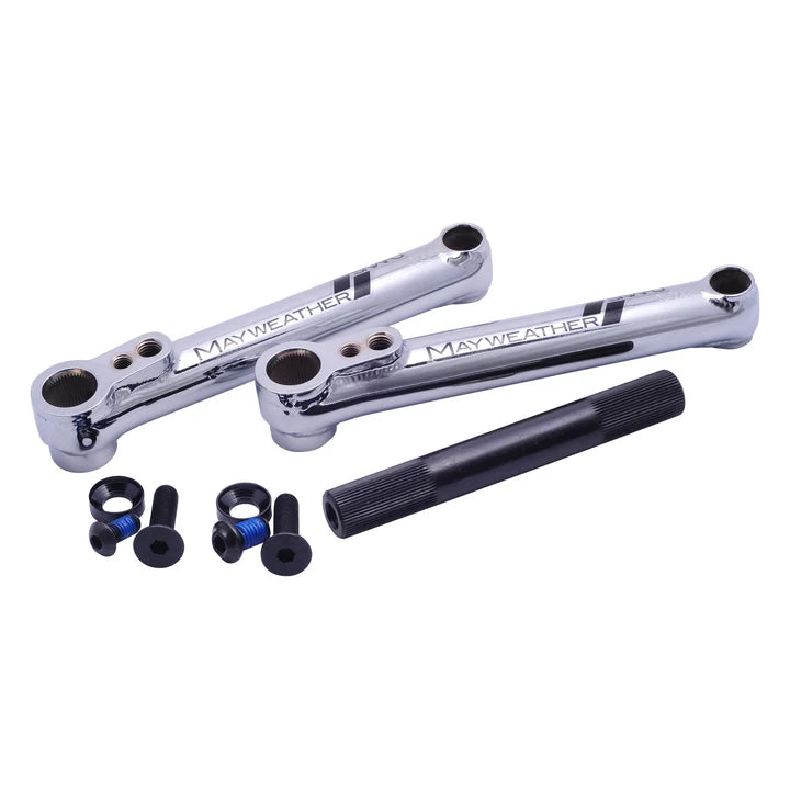 Snafu Mayweather 3-Piece BMX Crank - 175mm - 19mm RHD/LHD - Chrome