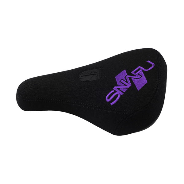 Snafu Fat Padded Pivotal BMX Seat - Black & Purple - BMXGuru.com