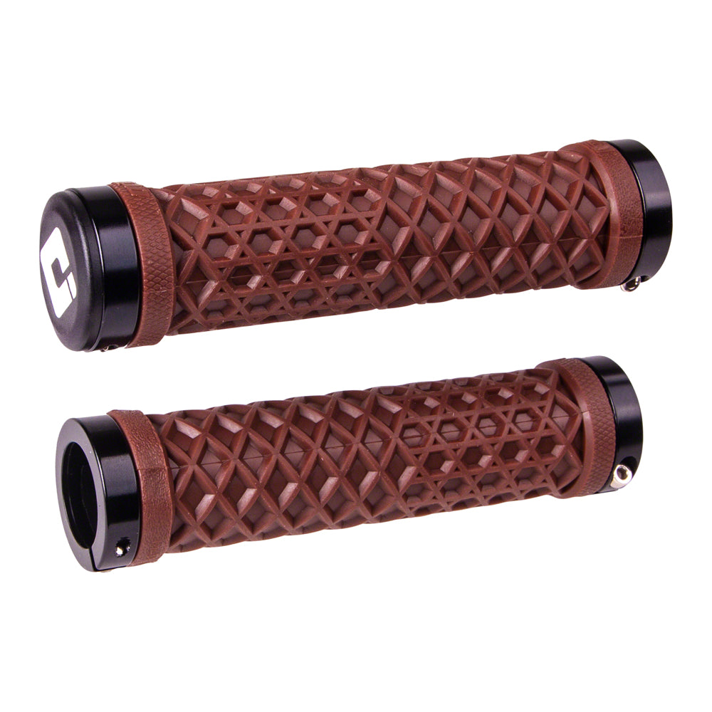 ODI Vans Lock-On BMX Grips - 130mm - Chocolate Brown w/ black clamps - USA Made