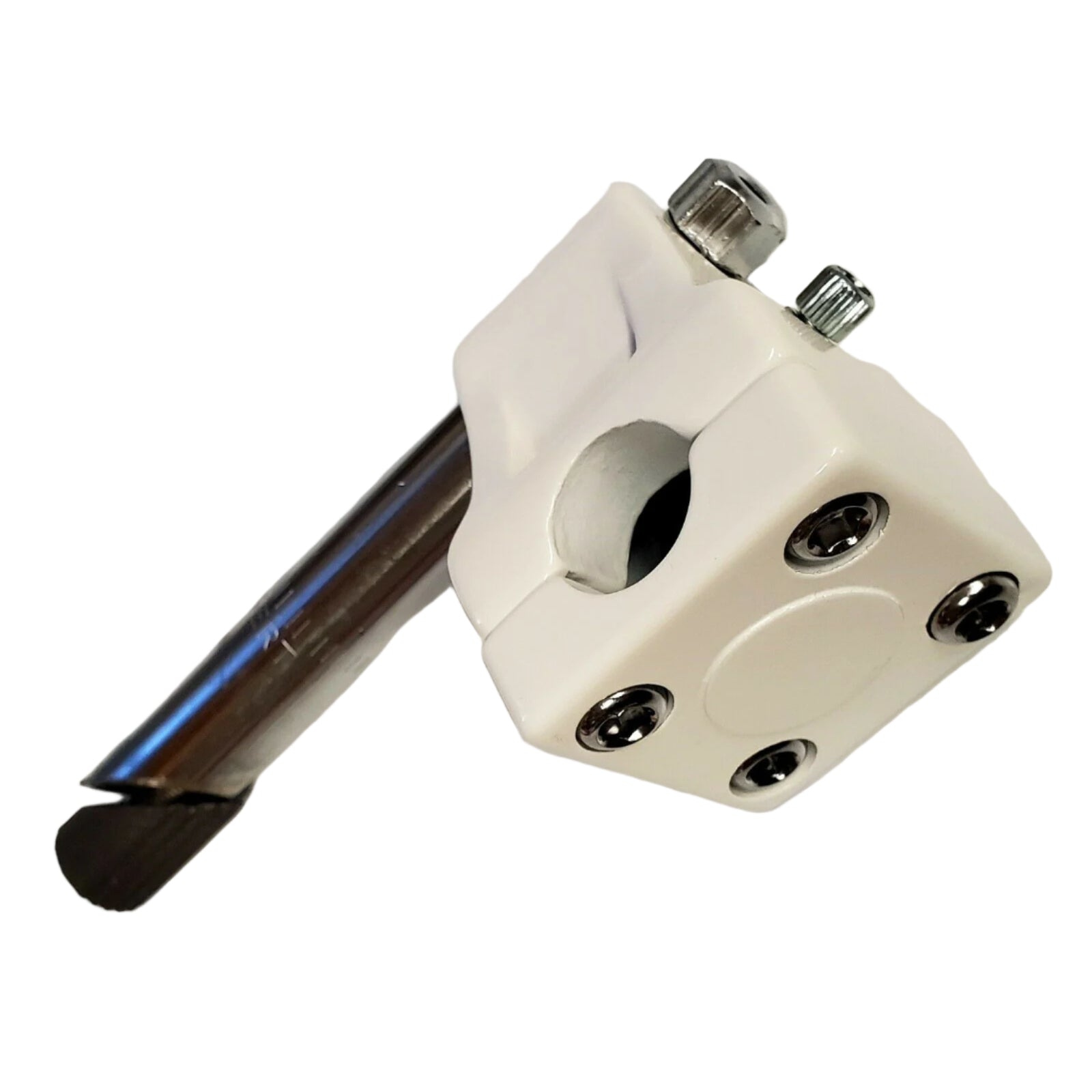 White BMX Quill Stem for threaded 1" 21.1mm shaft GT Mallet Style w/ Potts Mod
