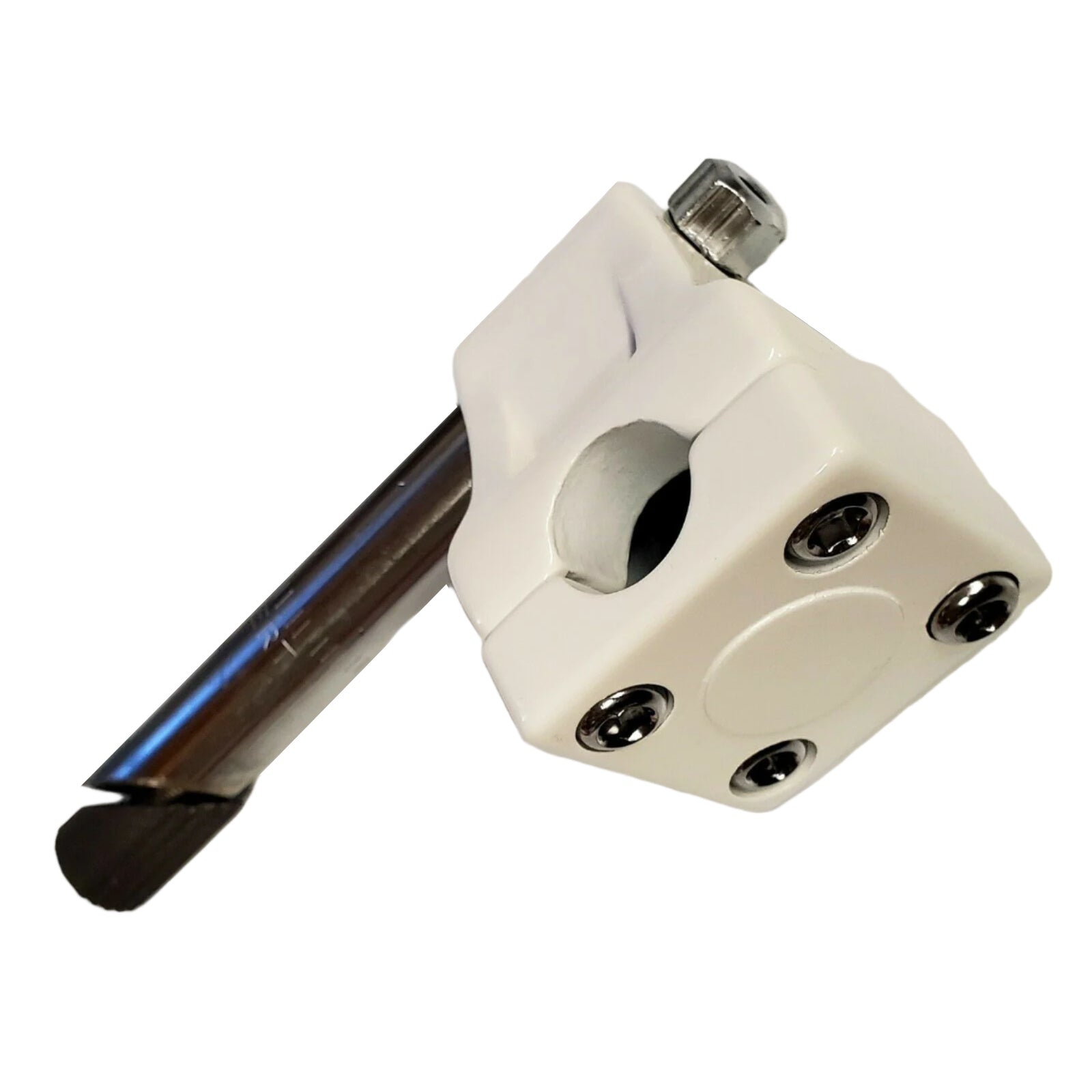 BMX Quill Stem - GT Mallet Style w/ Potts Mod - 21.1mm shaft f/ threaded 1" forks - White
