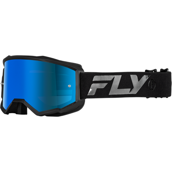 Fly Zone Adult BMX / MX Goggles - Blue/Black w/ Sky Blue Mirror/Smoke ...