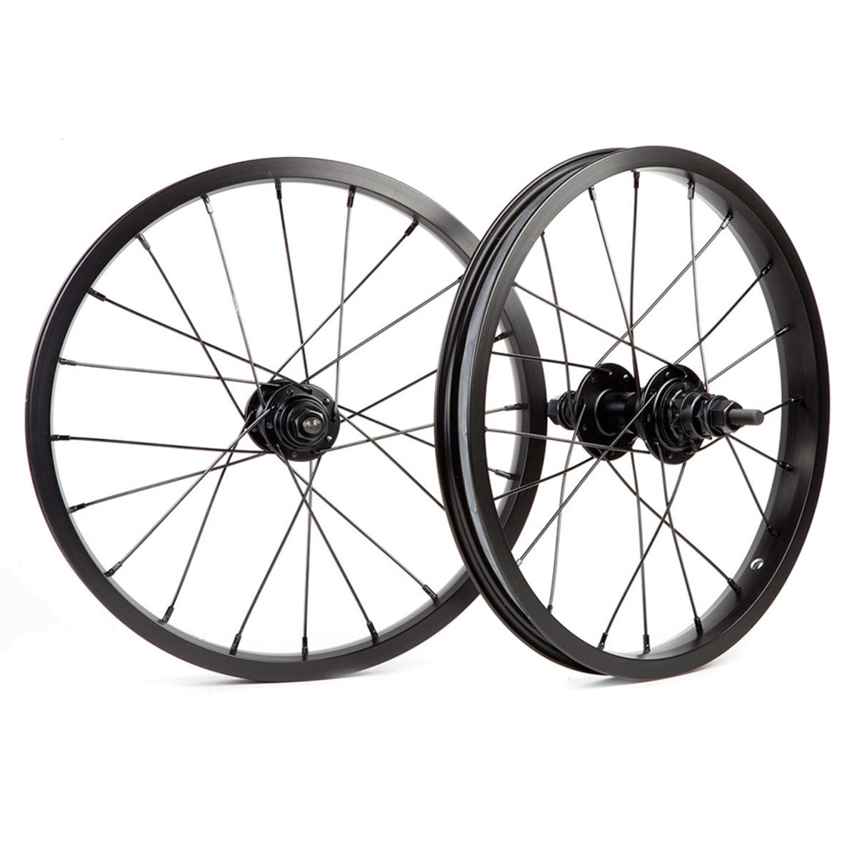 16" Fit Misfit OEM BMX Wheelset - 9t - RHD - Male 3/8" - Pair - Black