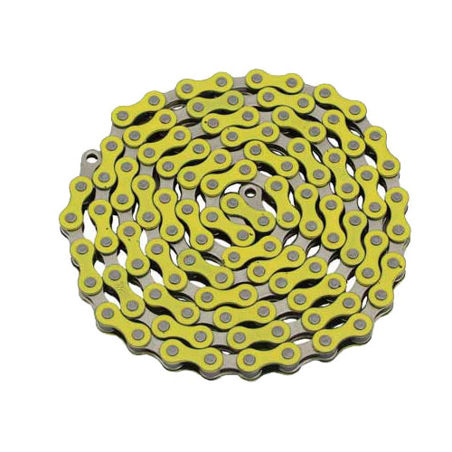 Yaban (YBN) S410 1/2" X 1/8" BMX Chain - Yellow and Nickel
