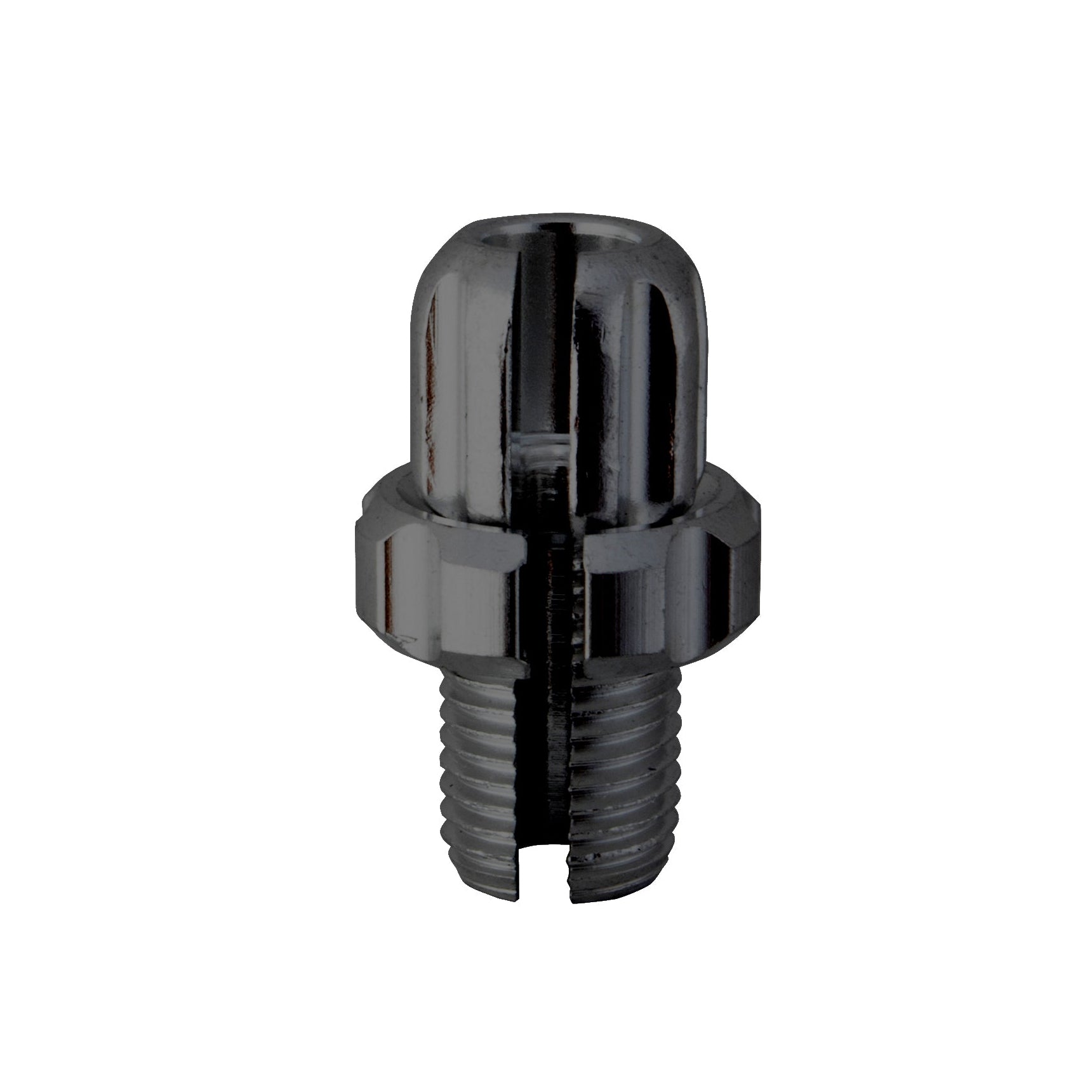 Black alloy M10 barrel adjuster with lock nut for bicycle brake levers.