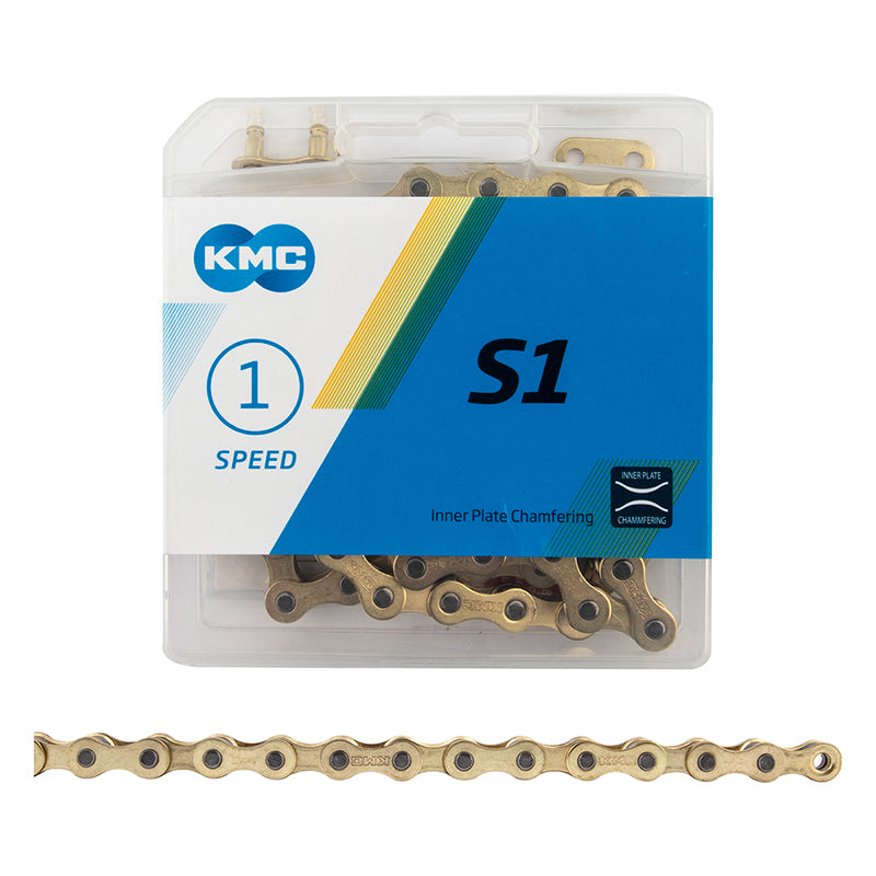 KMC S1 Chain - 1/2 x 1/8 x 112L - BMX / Fixie / Single Speed - Gold