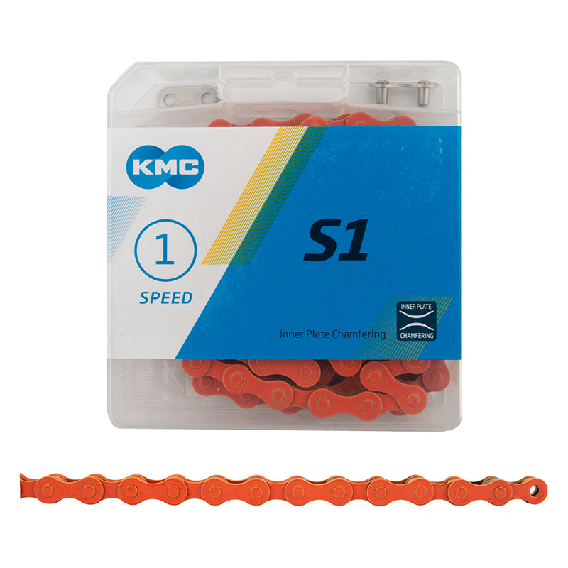 KMC S1 Chain - 1/2 x 1/8 x 112L - BMX / Fixie / Single Speed - Orange