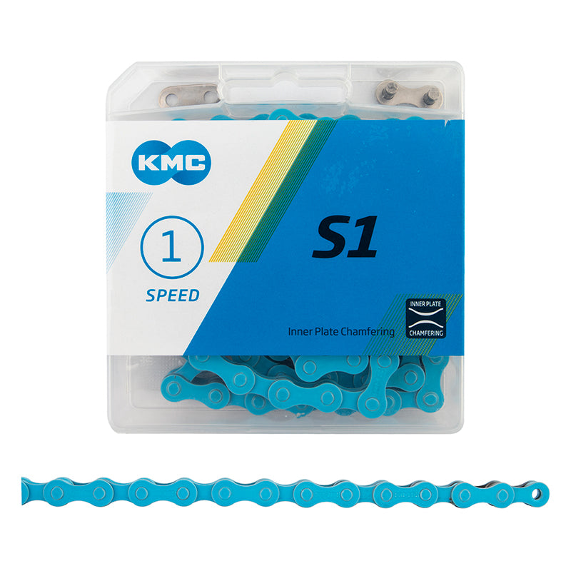 KMC S1 Chain - 1/2 x 1/8 x 112L - BMX / Fixie / Single Speed - Light Blue