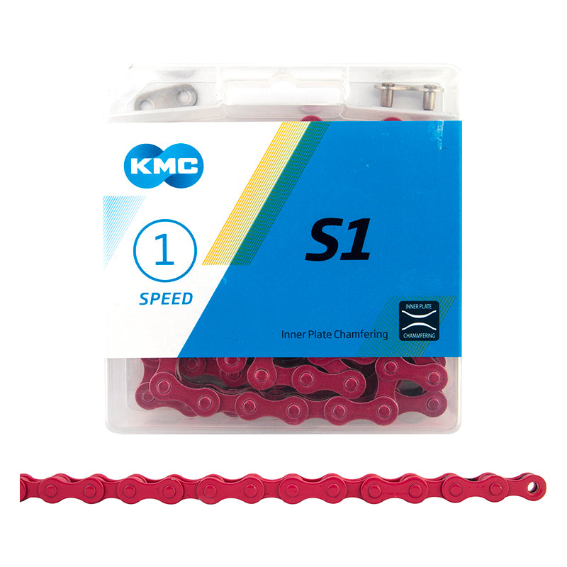 KMC S1 Chain - 1/2 x 1/8 x 112L - BMX / Fixie / Single Speed - Pink