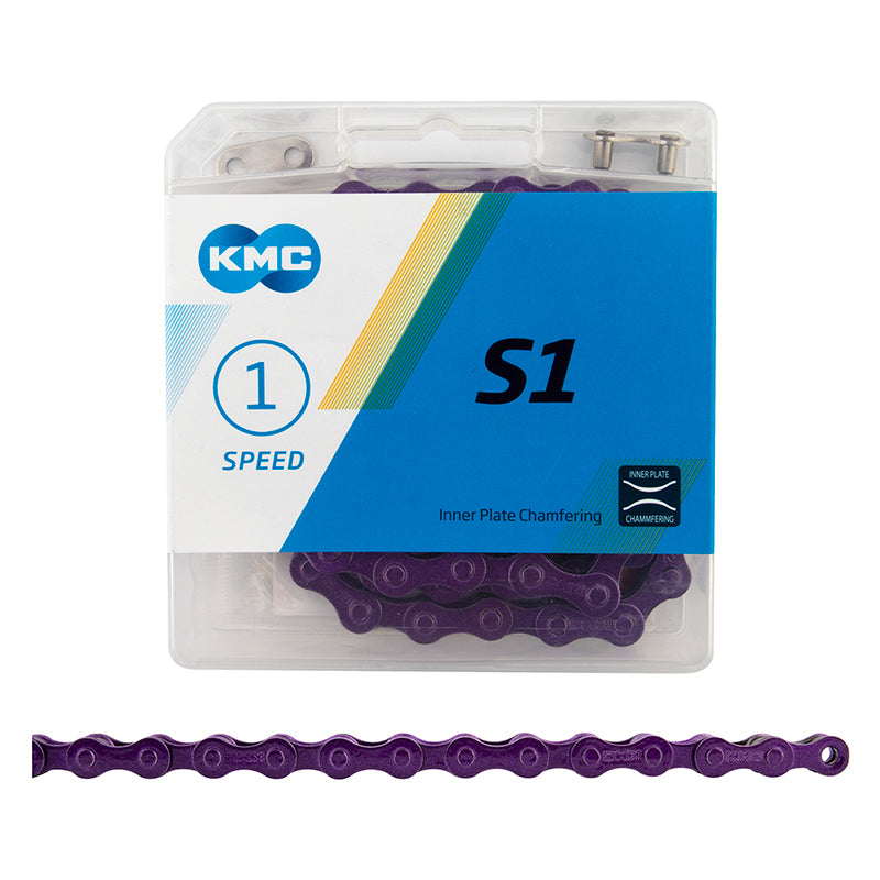 KMC S1 Chain - 1/2 x 1/8 x 112L - BMX / Fixie / Single Speed - Purple