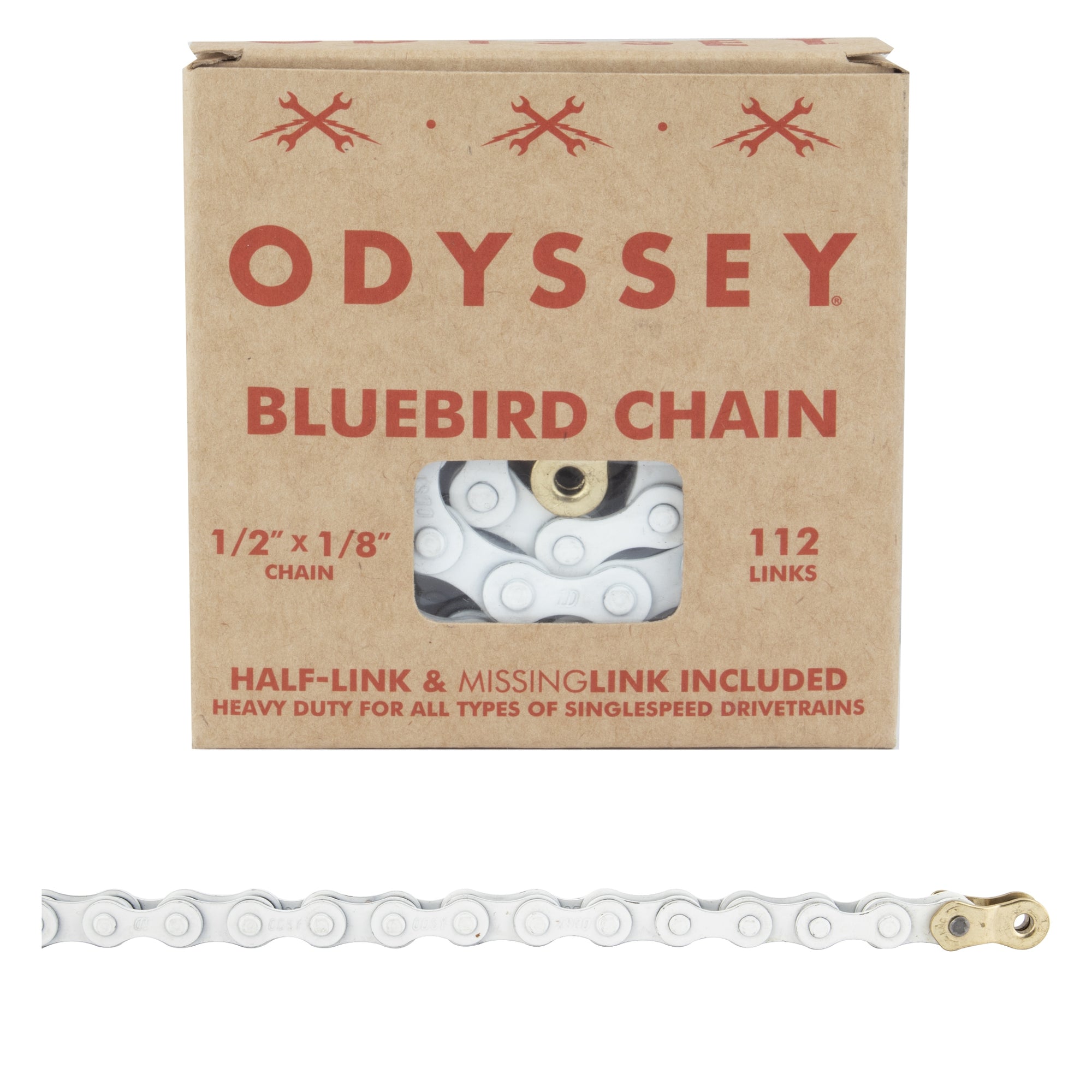 Odyssey Bluebird BMX Chain -  1/2x1/8x112L - White