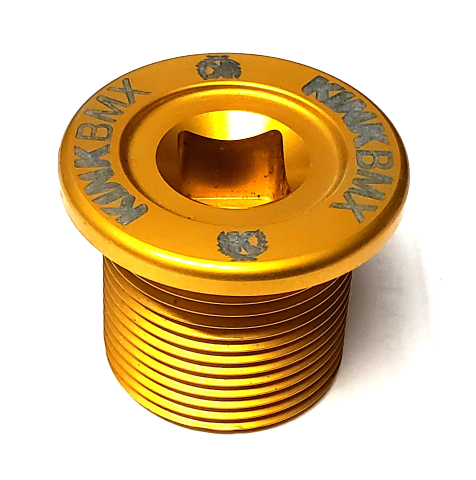 Kink BMX Alloy Top Cap - M24 x 1.5 Fork Compression Bolt - Gold / Gray