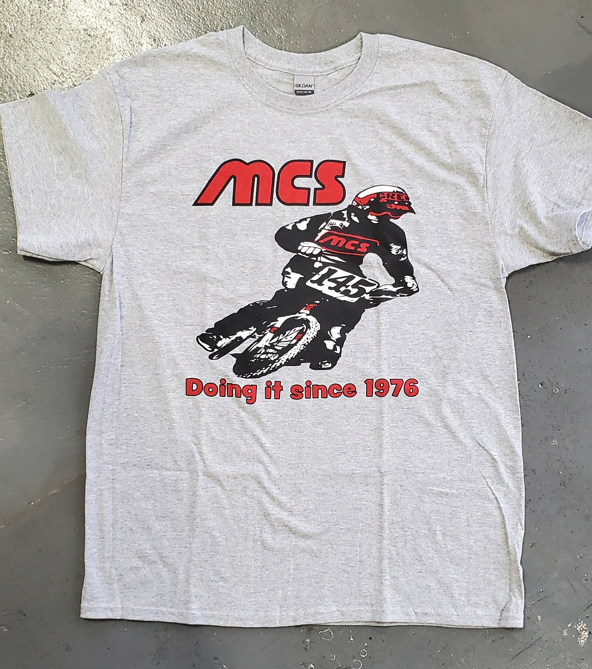 MCS Retro 1976 Short Sleeve Tee - Adult Sizes - Heather Gray