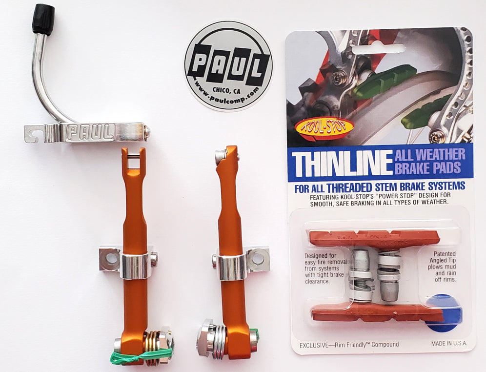Paul Motolite BMX V-Brake w/ KoolStop Pads - Matte Orange - USA Made