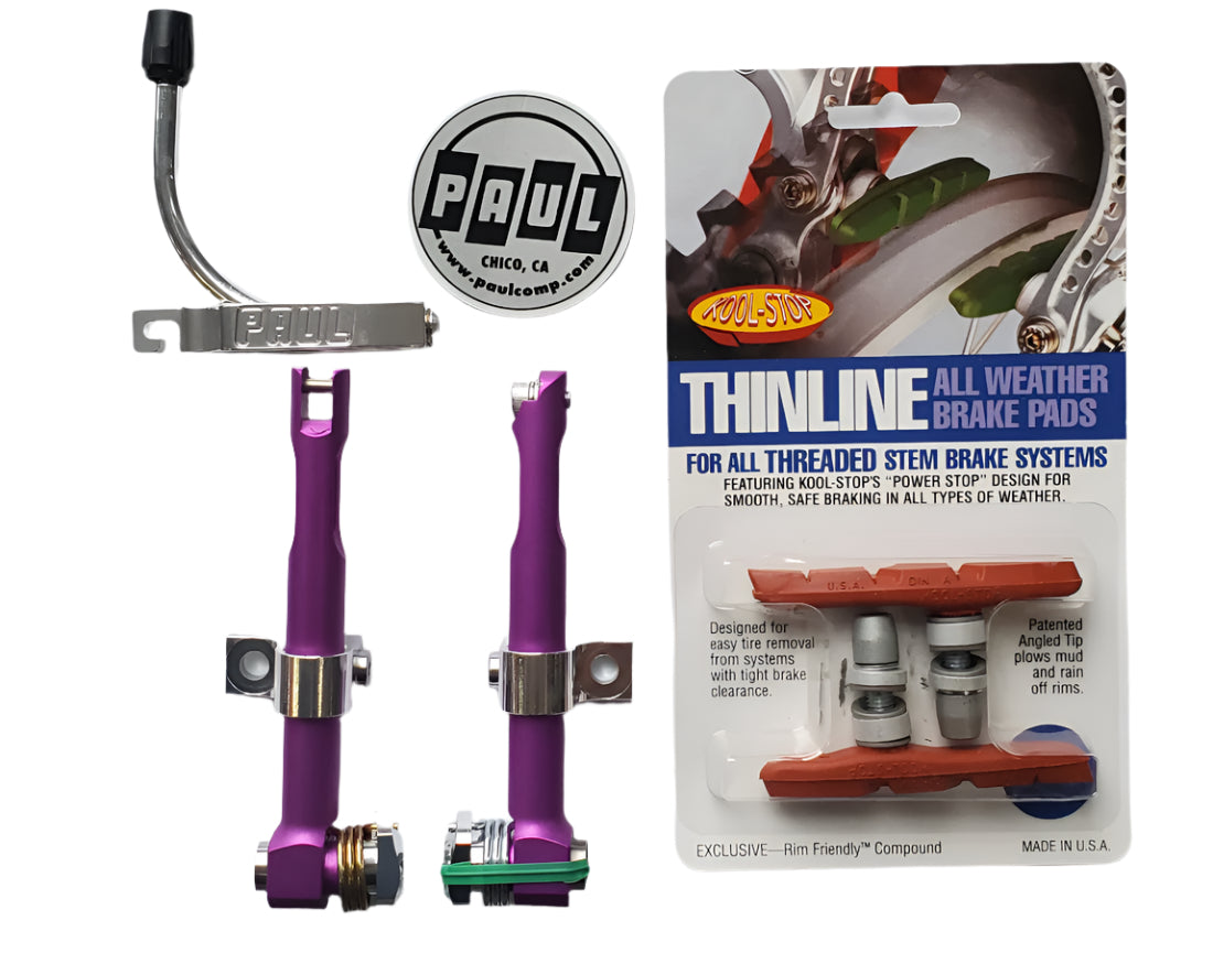 Paul Motolite BMX V Brake w KoolStop Pads Matte Purple USA Made