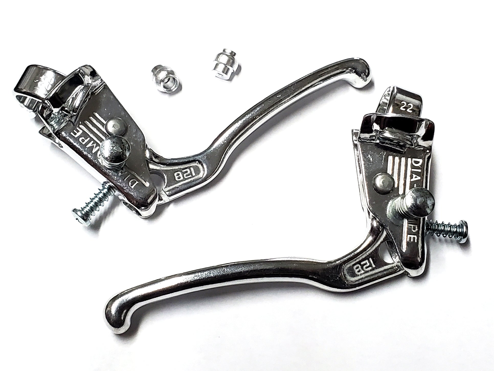 Dia Compe 128 Tech-6 Locking BMX Brake Lever - Pair - Silver