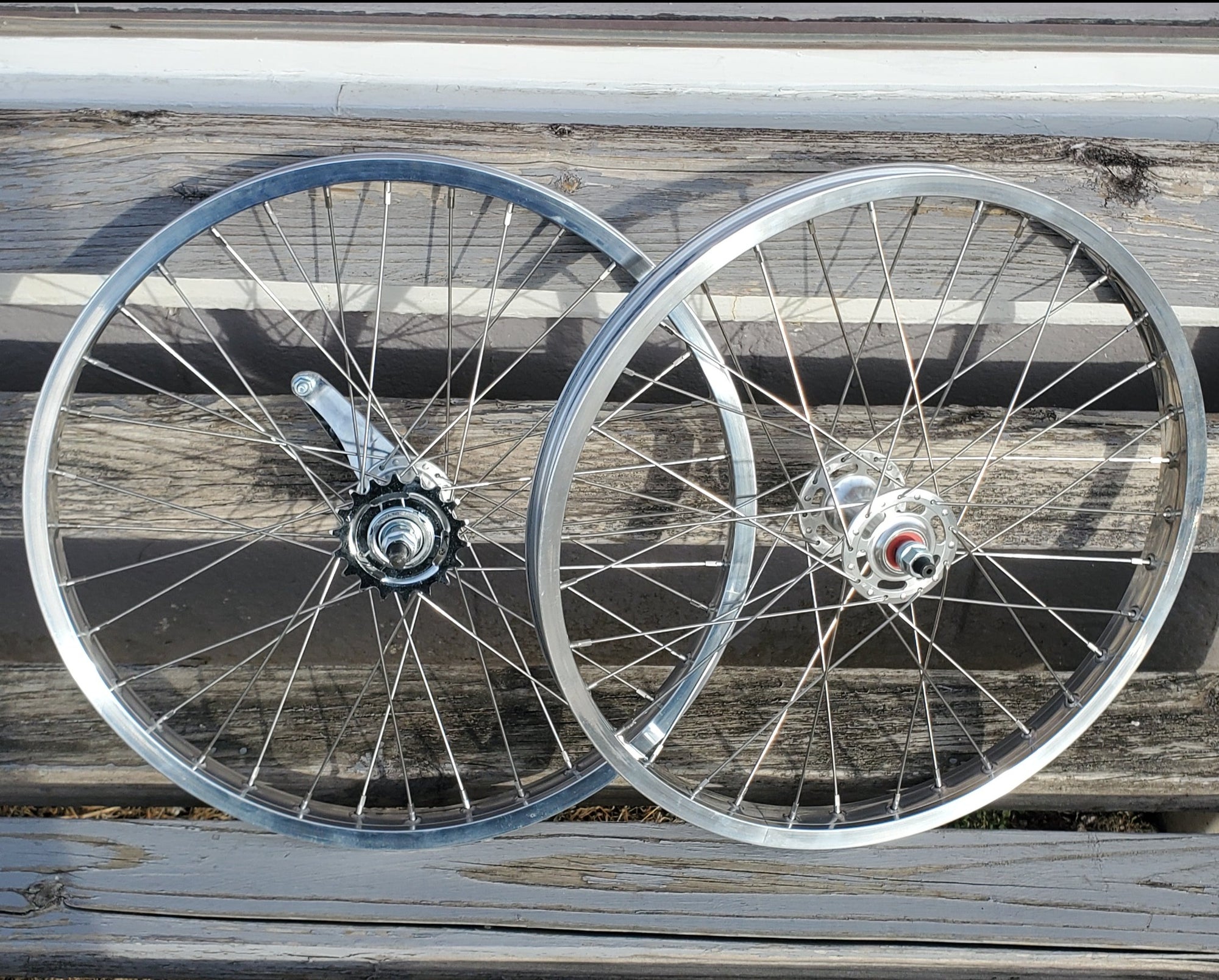 20" 7X style Coaster Brake BMX Wheels - Pair - Polished